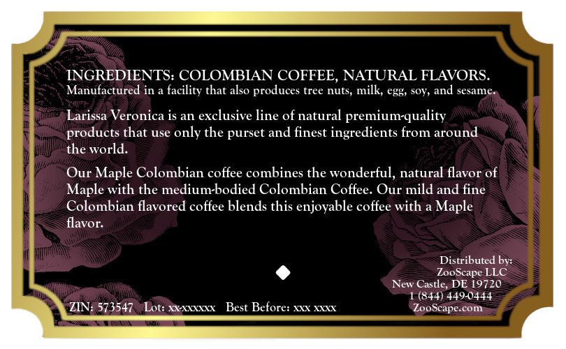 Maple Colombian Coffee <BR>(Single Serve K-Cup Pods)