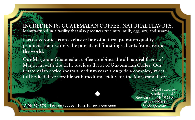 Marjoram Guatemalan Coffee <BR>(Single Serve K-Cup Pods)