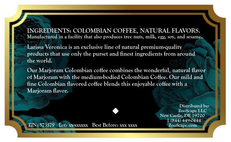 Marjoram Colombian Coffee <BR>(Single Serve K-Cup Pods)