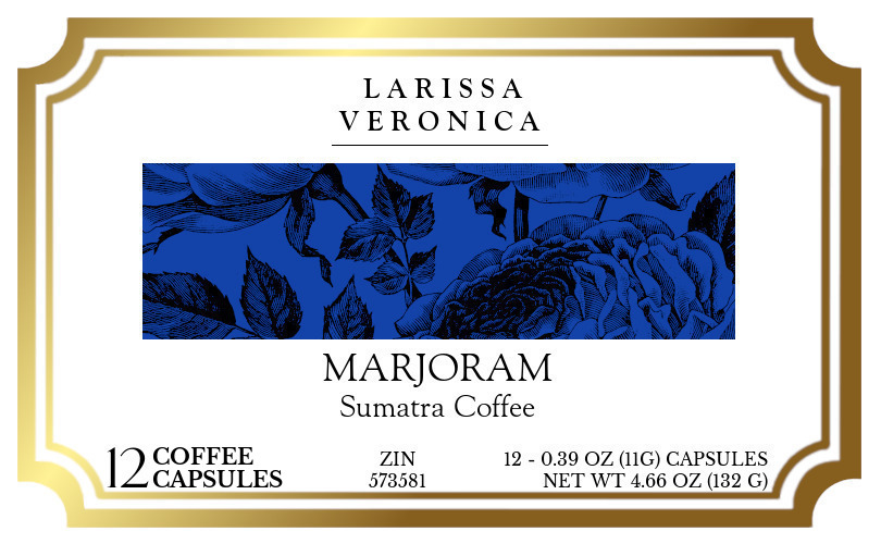 Marjoram Sumatra Coffee <BR>(Single Serve K-Cup Pods) - Label