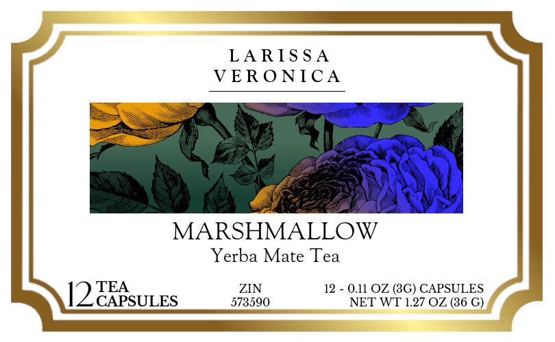 Marshmallow Yerba Mate Tea <BR>(Single Serve K-Cup Pods) - Label