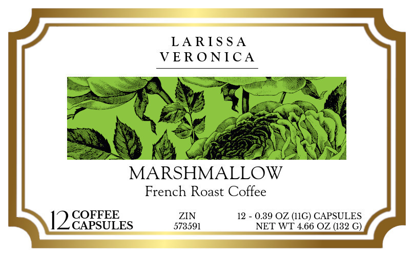 Marshmallow French Roast Coffee <BR>(Single Serve K-Cup Pods) - Label