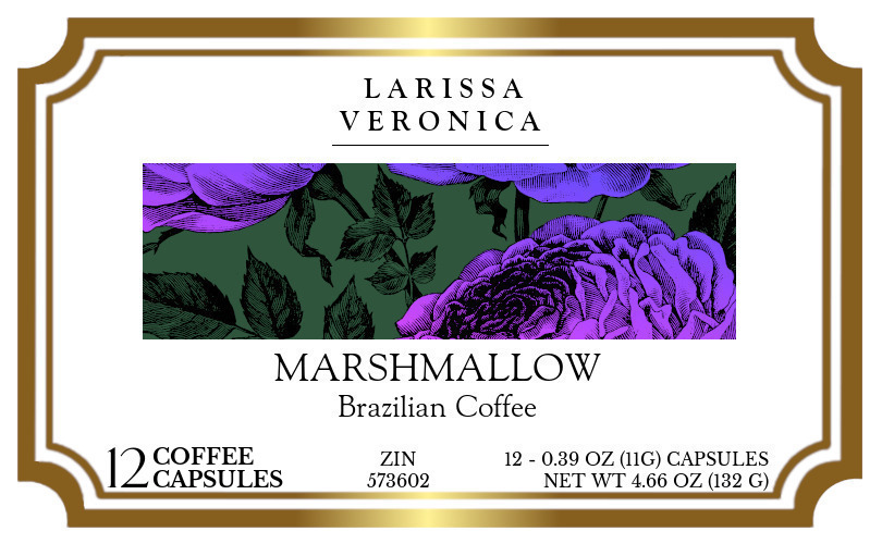 Marshmallow Brazilian Coffee <BR>(Single Serve K-Cup Pods) - Label