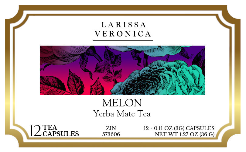 Melon Yerba Mate Tea <BR>(Single Serve K-Cup Pods) - Label