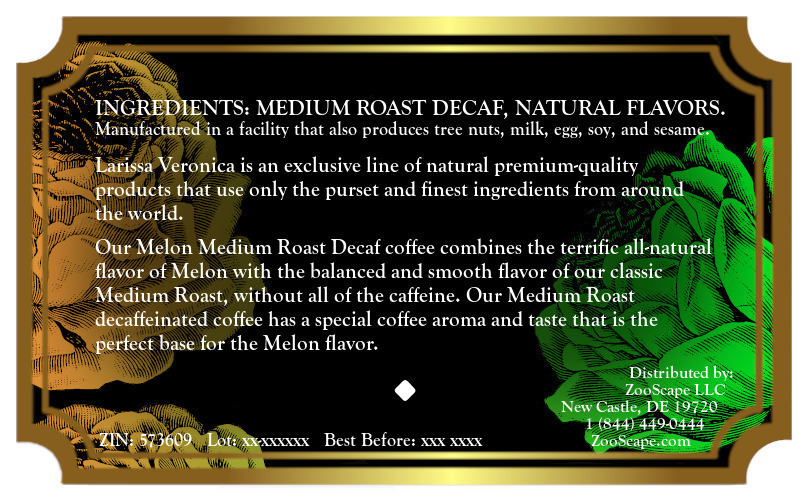Melon Medium Roast Decaf Coffee <BR>(Single Serve K-Cup Pods)