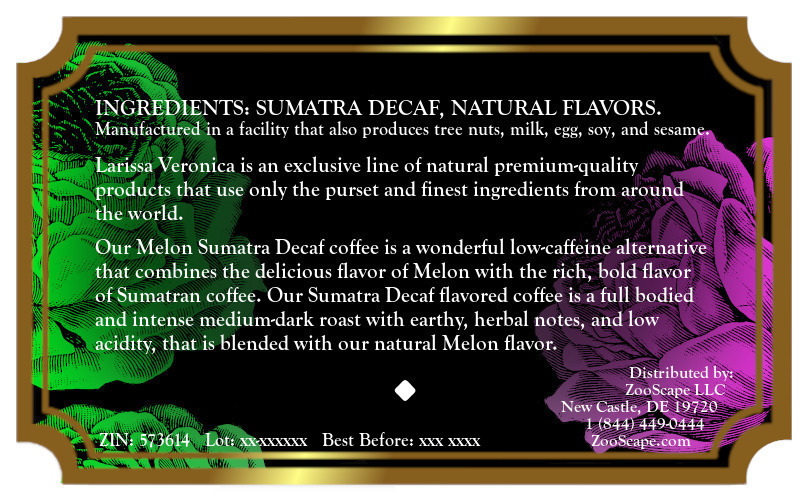 Melon Sumatra Decaf Coffee <BR>(Single Serve K-Cup Pods)