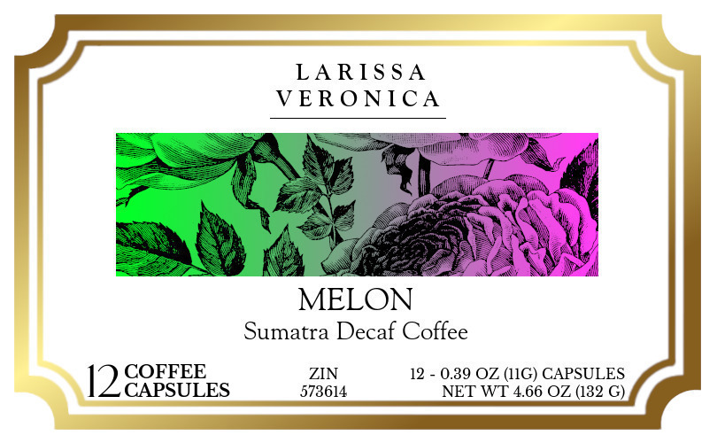 Melon Sumatra Decaf Coffee <BR>(Single Serve K-Cup Pods) - Label