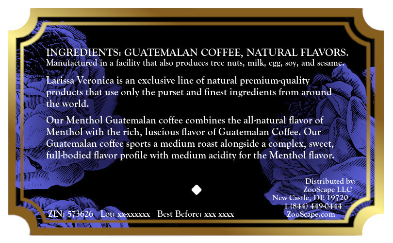 Menthol Guatemalan Coffee <BR>(Single Serve K-Cup Pods)