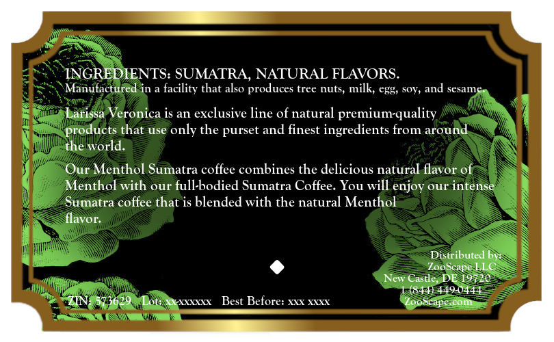 Menthol Sumatra Coffee <BR>(Single Serve K-Cup Pods)