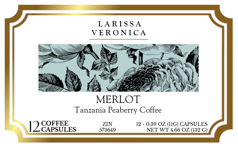 Merlot Tanzania Peaberry Coffee <BR>(Single Serve K-Cup Pods) - Label