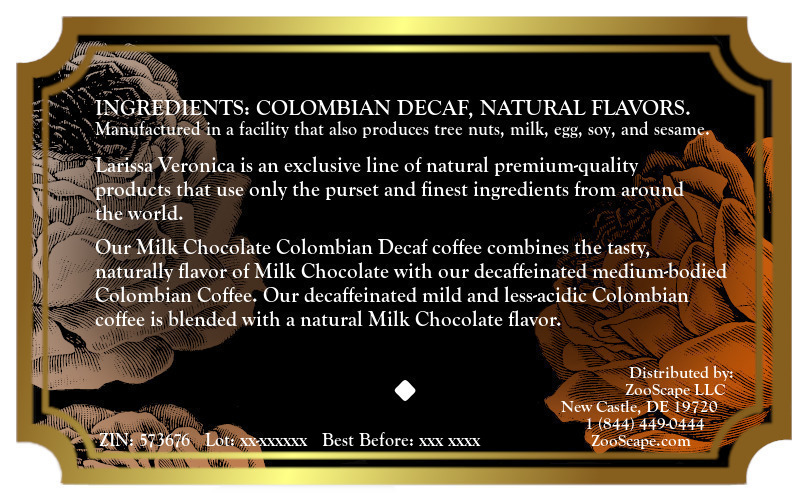 Milk Chocolate Colombian Decaf Coffee <BR>(Single Serve K-Cup Pods)