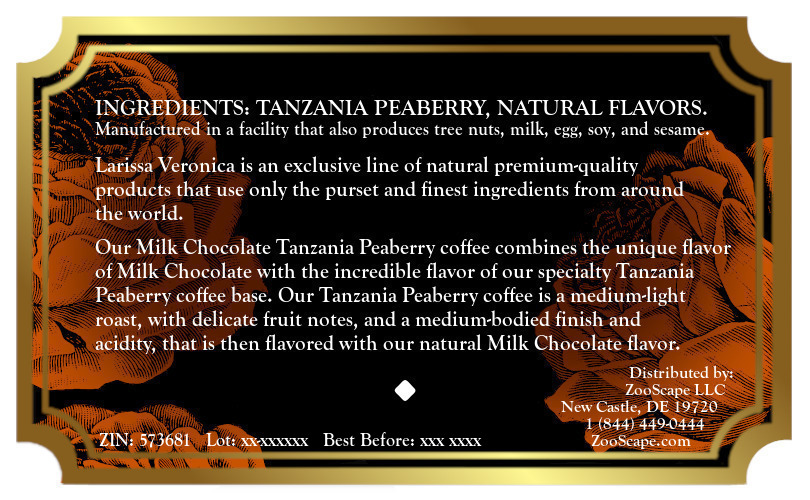 Milk Chocolate Tanzania Peaberry Coffee <BR>(Single Serve K-Cup Pods)
