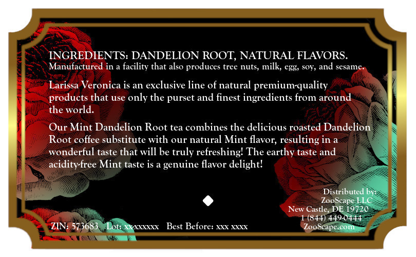 Mint Dandelion Root Tea <BR>(Single Serve K-Cup Pods)