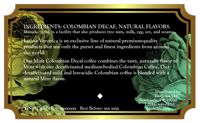 Mint Colombian Decaf Coffee <BR>(Single Serve K-Cup Pods)