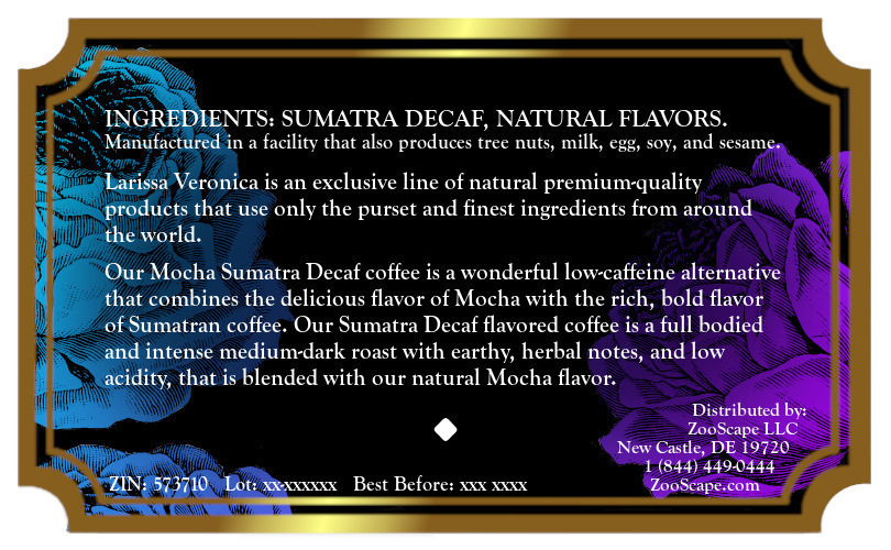 Mocha Sumatra Decaf Coffee <BR>(Single Serve K-Cup Pods)