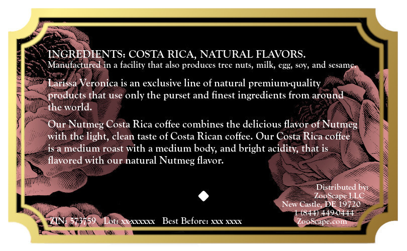 Nutmeg Costa Rica Coffee <BR>(Single Serve K-Cup Pods)