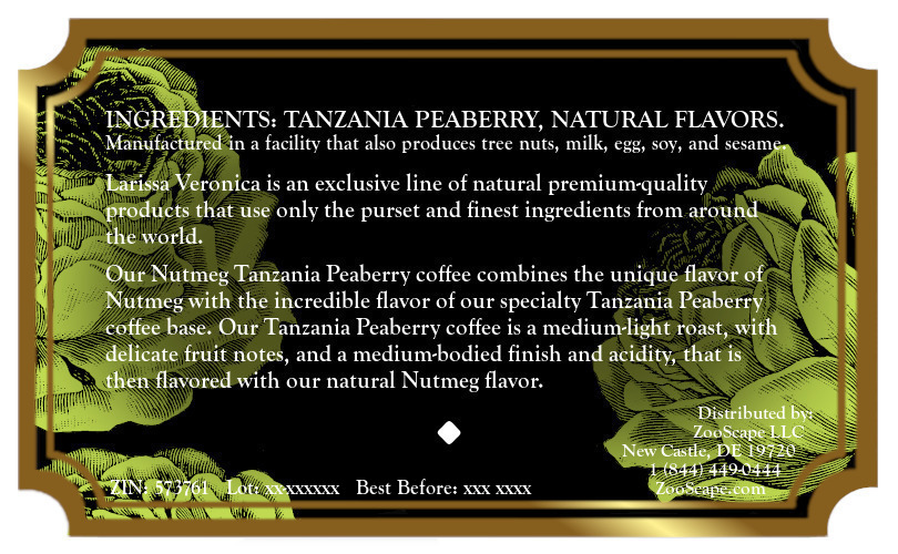 Nutmeg Tanzania Peaberry Coffee <BR>(Single Serve K-Cup Pods)