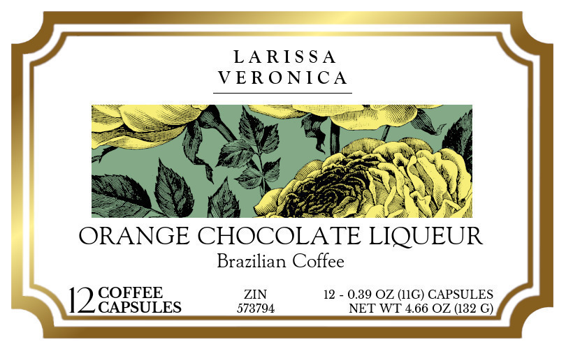 Orange Chocolate Liqueur Brazilian Coffee <BR>(Single Serve K-Cup Pods) - Label
