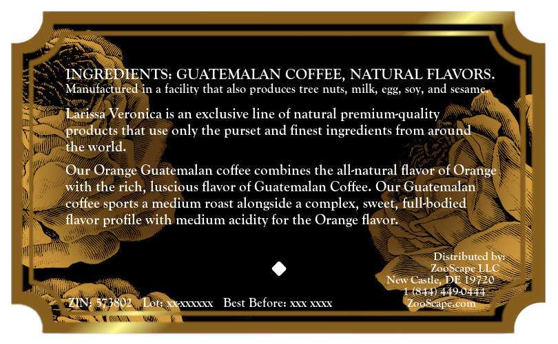 Orange Guatemalan Coffee <BR>(Single Serve K-Cup Pods)