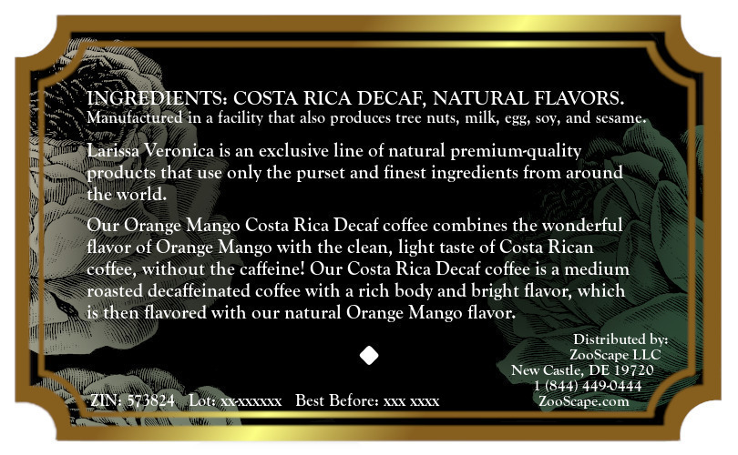 Orange Mango Costa Rica Decaf Coffee <BR>(Single Serve K-Cup Pods)