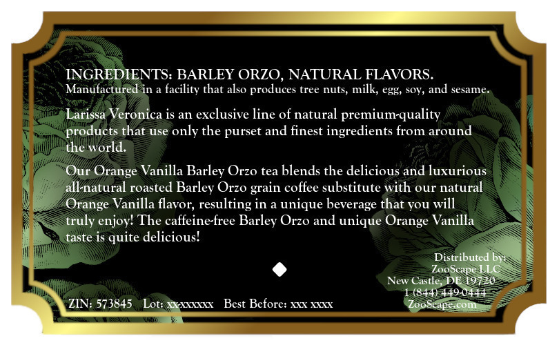 Orange Vanilla Barley Orzo Tea <BR>(Single Serve K-Cup Pods)