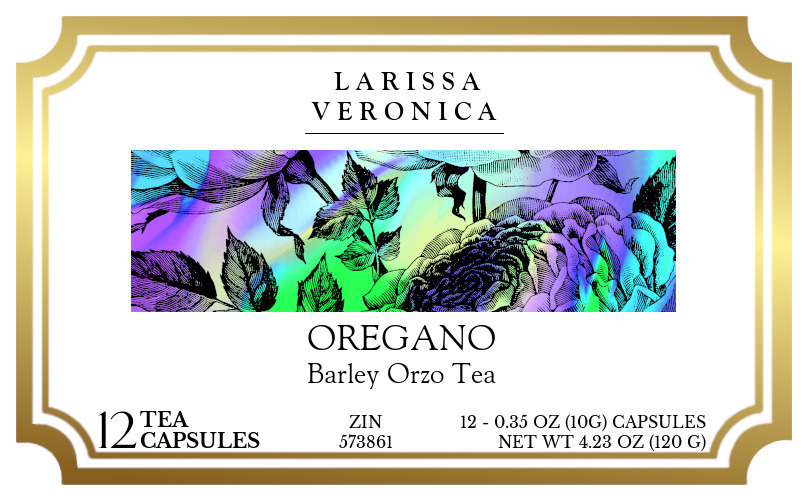 Oregano Barley Orzo Tea <BR>(Single Serve K-Cup Pods) - Label