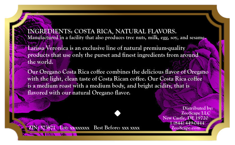 Oregano Costa Rica Coffee <BR>(Single Serve K-Cup Pods)