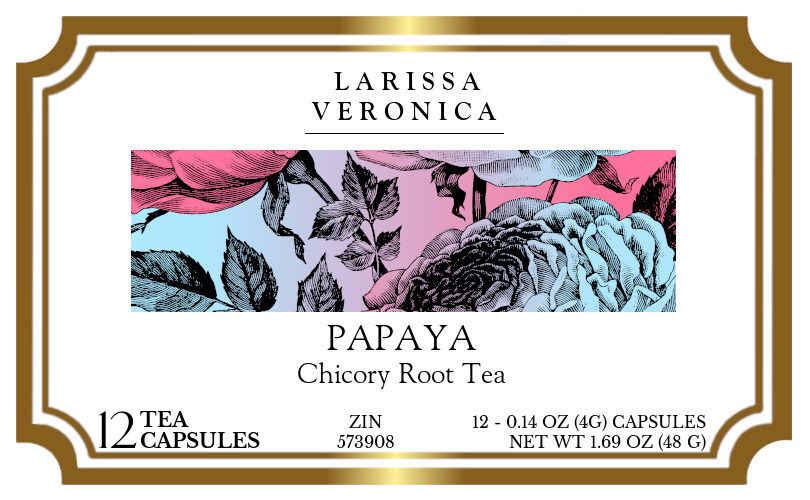 Papaya Chicory Root Tea <BR>(Single Serve K-Cup Pods) - Label