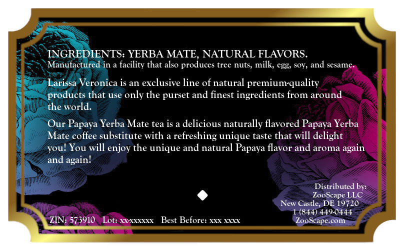 Papaya Yerba Mate Tea <BR>(Single Serve K-Cup Pods)