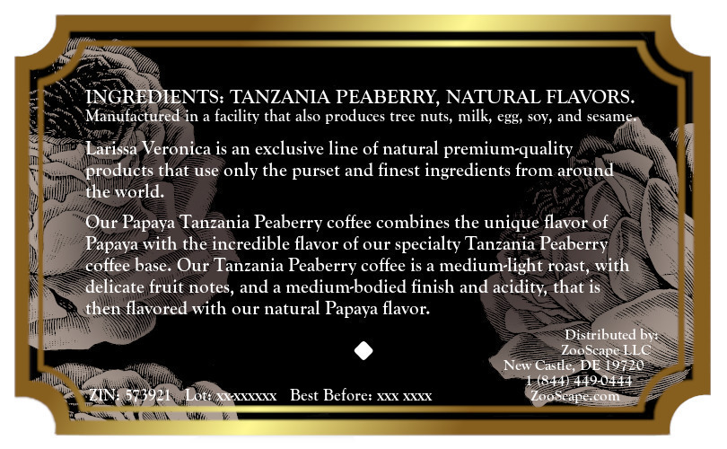 Papaya Tanzania Peaberry Coffee <BR>(Single Serve K-Cup Pods)