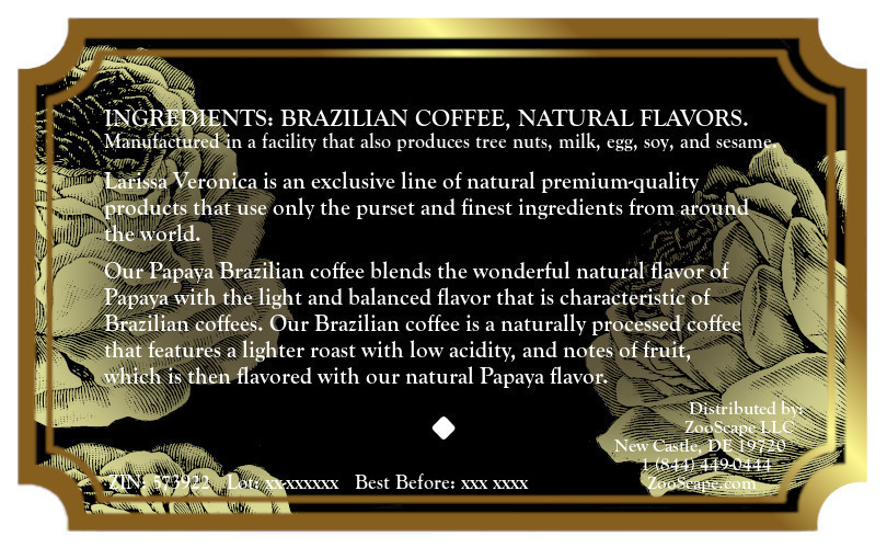 Papaya Brazilian Coffee <BR>(Single Serve K-Cup Pods)