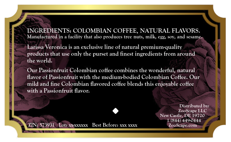 Passionfruit Colombian Coffee <BR>(Single Serve K-Cup Pods)