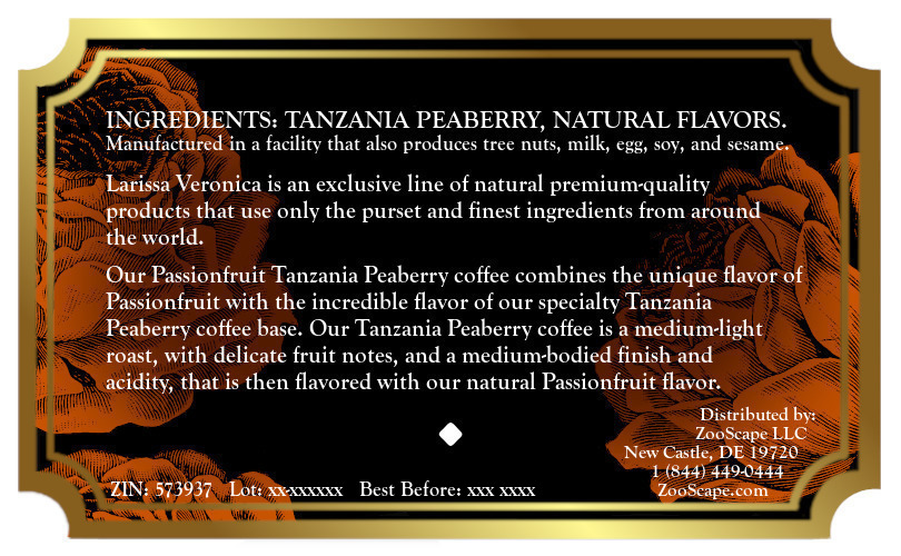 Passionfruit Tanzania Peaberry Coffee <BR>(Single Serve K-Cup Pods)