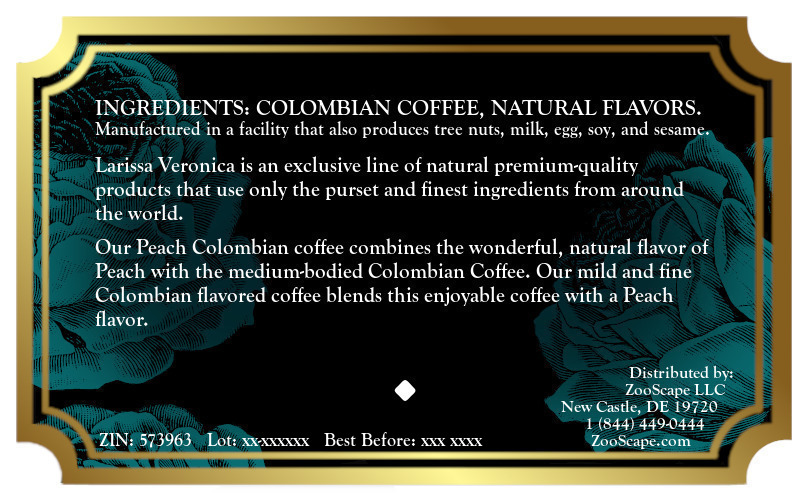 Peach Colombian Coffee <BR>(Single Serve K-Cup Pods)