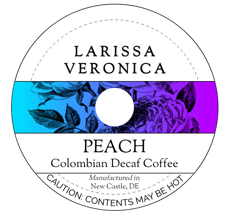 Peach Colombian Decaf Coffee <BR>(Single Serve K-Cup Pods)