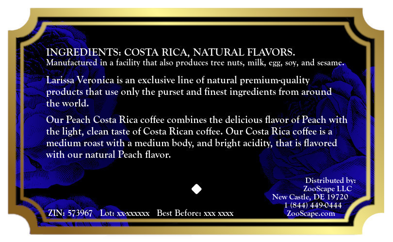 Peach Costa Rica Coffee <BR>(Single Serve K-Cup Pods)