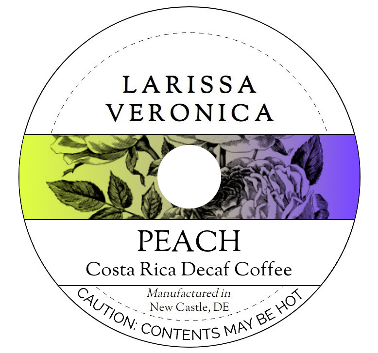 Peach Costa Rica Decaf Coffee <BR>(Single Serve K-Cup Pods)