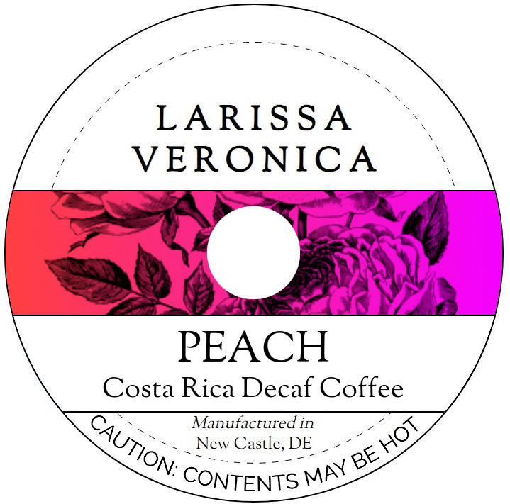 Peach Costa Rica Decaf Coffee <BR>(Single Serve K-Cup Pods)