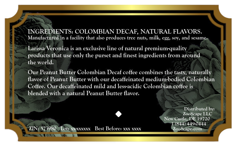 Peanut Butter Colombian Decaf Coffee <BR>(Single Serve K-Cup Pods)