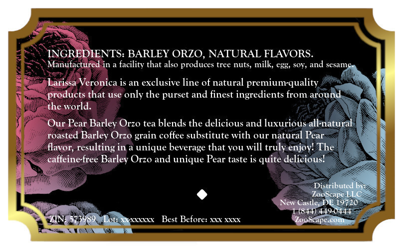 Pear Barley Orzo Tea <BR>(Single Serve K-Cup Pods)