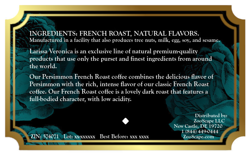 Persimmon French Roast Coffee <BR>(Single Serve K-Cup Pods)