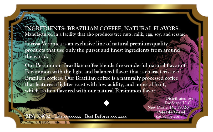 Persimmon Brazilian Coffee <BR>(Single Serve K-Cup Pods)