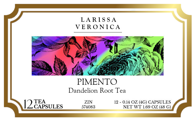 Pimento Dandelion Root Tea <BR>(Single Serve K-Cup Pods) - Label
