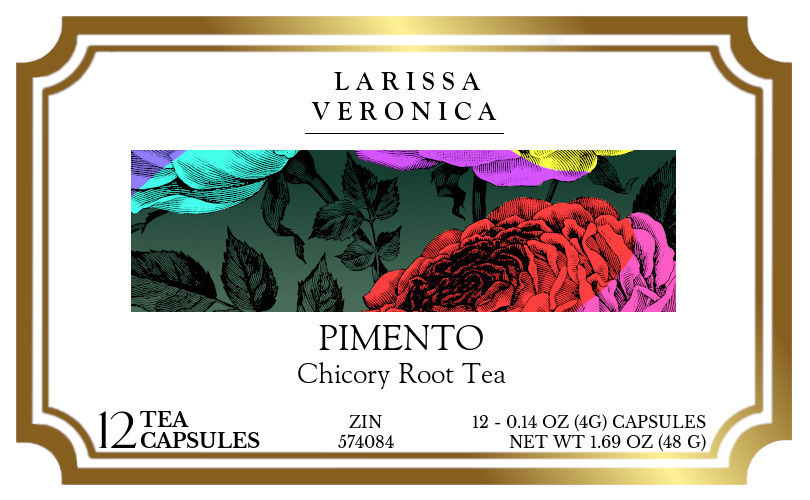 Pimento Chicory Root Tea <BR>(Single Serve K-Cup Pods) - Label