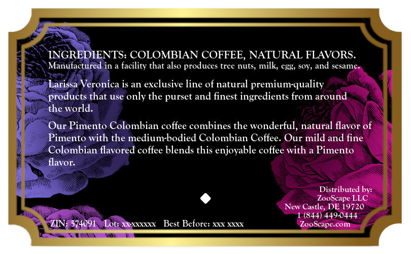 Pimento Colombian Coffee <BR>(Single Serve K-Cup Pods)