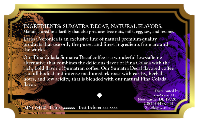 Pina Colada Sumatra Decaf Coffee <BR>(Single Serve K-Cup Pods)