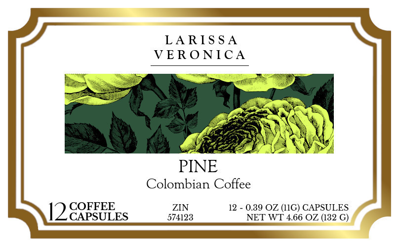 Pine Colombian Coffee <BR>(Single Serve K-Cup Pods) - Label