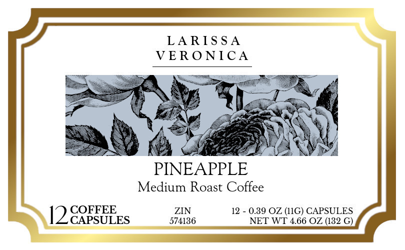 Pineapple Medium Roast Coffee <BR>(Single Serve K-Cup Pods) - Label