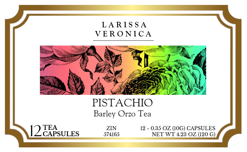 Pistachio Barley Orzo Tea <BR>(Single Serve K-Cup Pods) - Label
