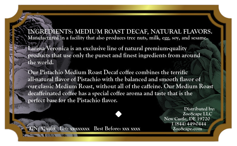 Pistachio Medium Roast Decaf Coffee <BR>(Single Serve K-Cup Pods)